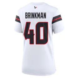 Houston Texans Women's Game White Jersey (40 Austin Brinkman)