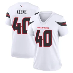 Houston Texans Women's Game White Jersey (40 Dalton Keene)