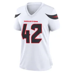 Houston Texans Women's Game White Jersey (42 Luke Lachey)