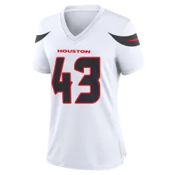 Houston Texans Women's Game White Jersey (43 Jakob Johnson)