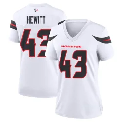 Houston Texans Women's Game White Jersey (43 Neville Hewitt)