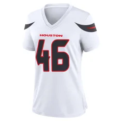 Houston Texans Women's Game White Jersey (46 Jackson Woodard)
