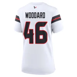 Houston Texans Women's Game White Jersey (46 Jackson Woodard)