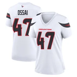 Houston Texans Women's Game White Jersey (47 K.C. Ossai)