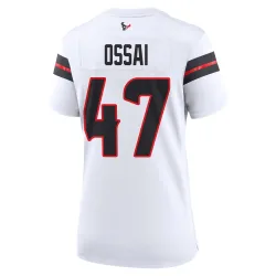 Houston Texans Women's Game White Jersey (47 K.C. Ossai)