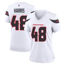 Houston Texans Women's Game White Jersey (48 Christian Harris)