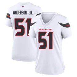 Houston Texans Women's Game White Jersey (51 Will Anderson Jr.)