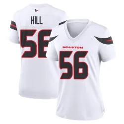 Houston Texans Women's Game White Jersey (56 Jamal Hill)