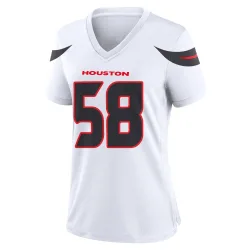 Houston Texans Women's Game White Jersey (58 Kyonte Hamilton)