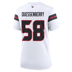 Houston Texans Women's Game White Jersey (58 Scott Quessenberry)