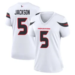 Houston Texans Women's Game White Jersey (5 Kearis Jackson)