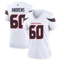 Houston Texans Women's Game White Jersey (60 Jake Andrews)