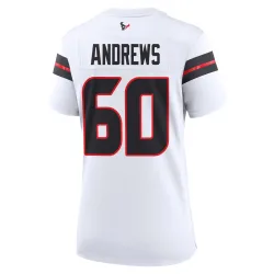 Houston Texans Women's Game White Jersey (60 Jake Andrews)