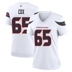 Houston Texans Women's Game White Jersey (65 Eli Cox)