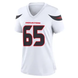 Houston Texans Women's Game White Jersey (65 Eli Cox)