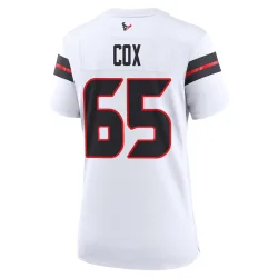 Houston Texans Women's Game White Jersey (65 Eli Cox)