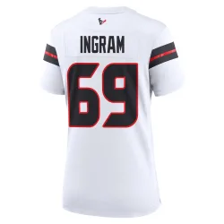 Houston Texans Women's Game White Jersey (69 Ed Ingram)