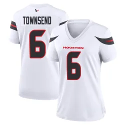 Houston Texans Women's Game White Jersey (6 Tommy Townsend)
