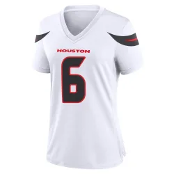 Houston Texans Women's Game White Jersey (6 Tommy Townsend)