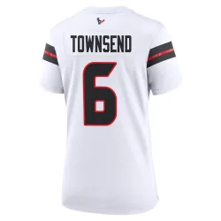Houston Texans Women's Game White Jersey (6 Tommy Townsend)