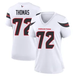 Houston Texans Women's Game White Jersey (72 Jaylon Thomas)