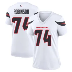 Houston Texans Women's Game White Jersey (74 Cam Robinson)