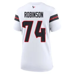 Houston Texans Women's Game White Jersey (74 Cam Robinson)
