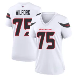 Houston Texans Women's Game White Jersey (75 Vince Wilfork)