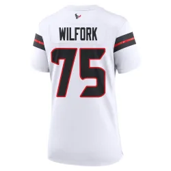 Houston Texans Women's Game White Jersey (75 Vince Wilfork)