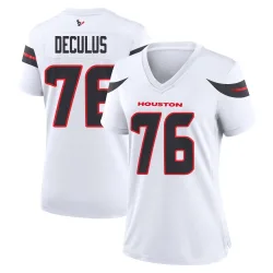 Houston Texans Women's Game White Jersey (76 Austin Deculus)