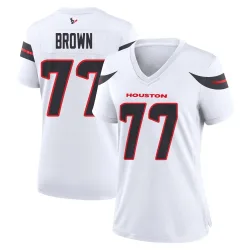 Houston Texans Women's Game White Jersey (77 Trent Brown)