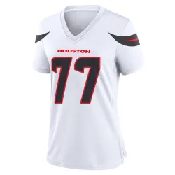 Houston Texans Women's Game White Jersey (77 Trent Brown)