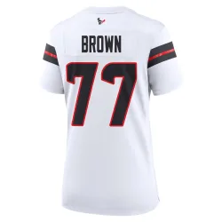 Houston Texans Women's Game White Jersey (77 Trent Brown)