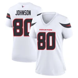 Houston Texans Women's Game White Jersey (80 Andre Johnson)