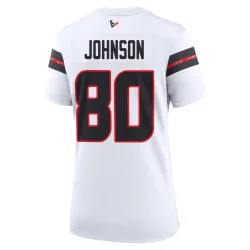 Houston Texans Women's Game White Jersey (80 Andre Johnson)