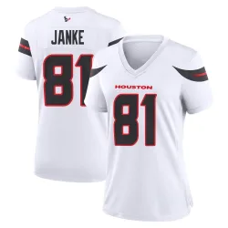 Houston Texans Women's Game White Jersey (81 Jaxon Janke)