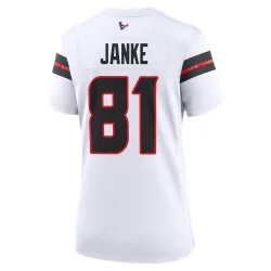 Houston Texans Women's Game White Jersey (81 Jaxon Janke)