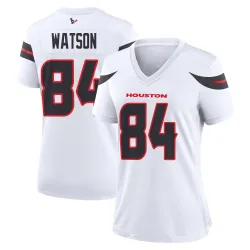 Houston Texans Women's Game White Jersey (84 Justin Watson)
