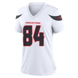 Houston Texans Women's Game White Jersey (84 Justin Watson)