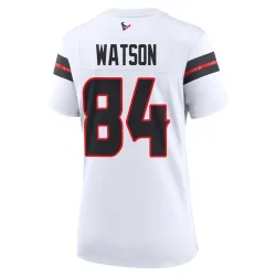 Houston Texans Women's Game White Jersey (84 Justin Watson)