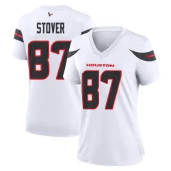 Houston Texans Women's Game White Jersey (87 Cade Stover)