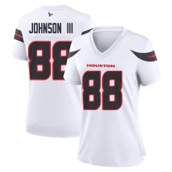 Houston Texans Women's Game White Jersey (88 Johnny Johnson III)