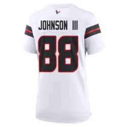 Houston Texans Women's Game White Jersey (88 Johnny Johnson III)
