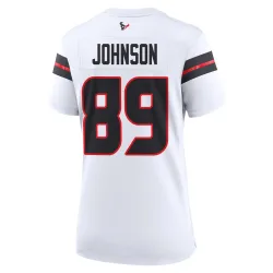 Houston Texans Women's Game White Jersey (89 Xavier Johnson)