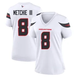Houston Texans Women's Game White Jersey (8 John Metchie III)