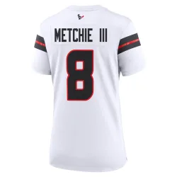 Houston Texans Women's Game White Jersey (8 John Metchie III)