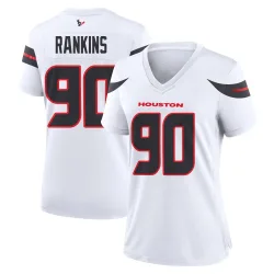 Houston Texans Women's Game White Jersey (90 Sheldon Rankins)