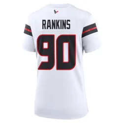 Houston Texans Women's Game White Jersey (90 Sheldon Rankins)