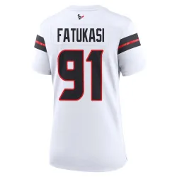 Houston Texans Women's Game White Jersey (91 Folorunso Fatukasi)