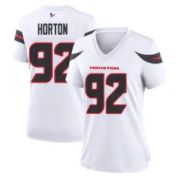 Houston Texans Women's Game White Jersey (92 Dylan Horton)